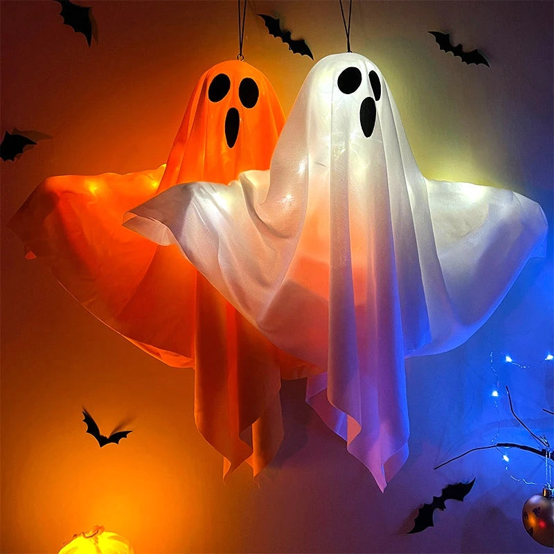 Halloween LED Glow Ghost – Indoor & Outdoor Hanging Horror Prop with Lights for Haunted Houses & Parties