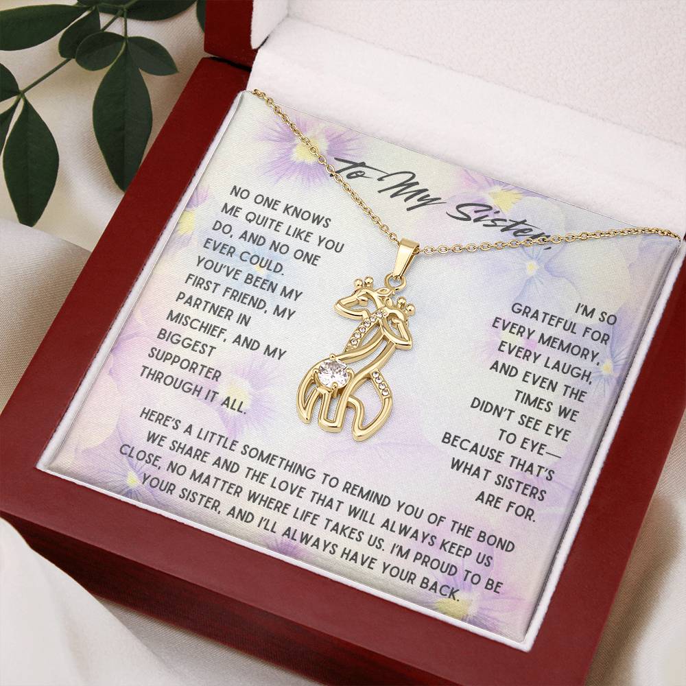 Sister Giraffe Necklace – A Graceful Tribute to Your One-of-a-Kind Bond