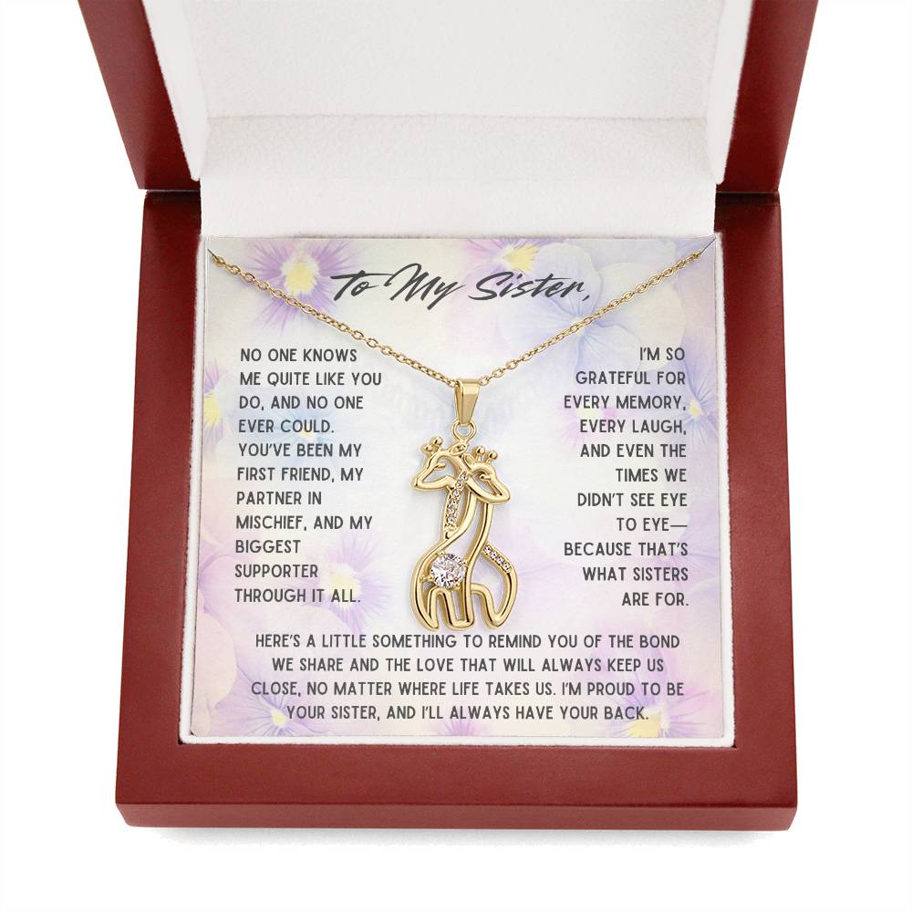 Sister Giraffe Necklace – A Graceful Tribute to Your One-of-a-Kind Bond