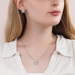 Love Knot Necklace & Earrings Set – Elegant Jewelry Gift for Her