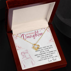 Love Knot Necklace for Daughter from Dad – “My Precious Daughter” Sentimental Gift