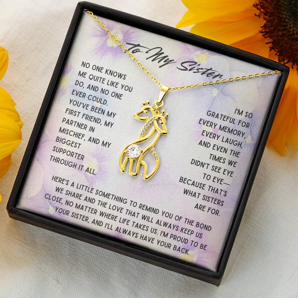 Sister Giraffe Necklace – A Graceful Tribute to Your One-of-a-Kind Bond