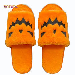 Fuzzy Pumpkin Slipper