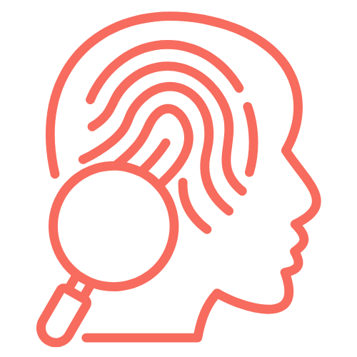 Bio-Individuality Icon Bio-Individuality Icon – fingerprint graphic in salmon pink