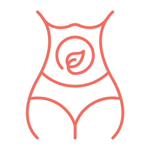 Gut Health Icon Gut Health Icon – stylized belly with spiral leaf symbol in coral