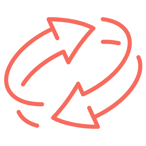 Reset Icon Reset icon – circular refresh arrow in coral
