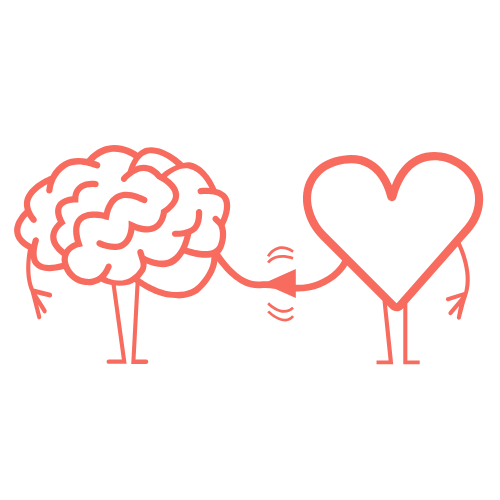 Science Meets Soul Icon Science and soul icon – yin-yang blend of heart and molecule shapes