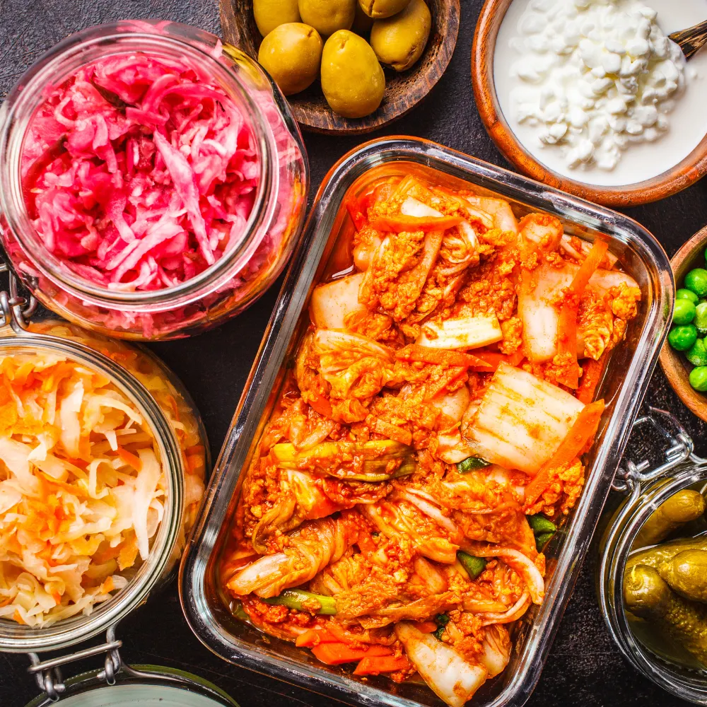 Fermented foods are part of a gut healthy diet.