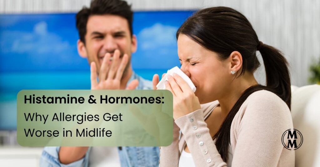 woman midlife allergies histamine hormone imbalance concept