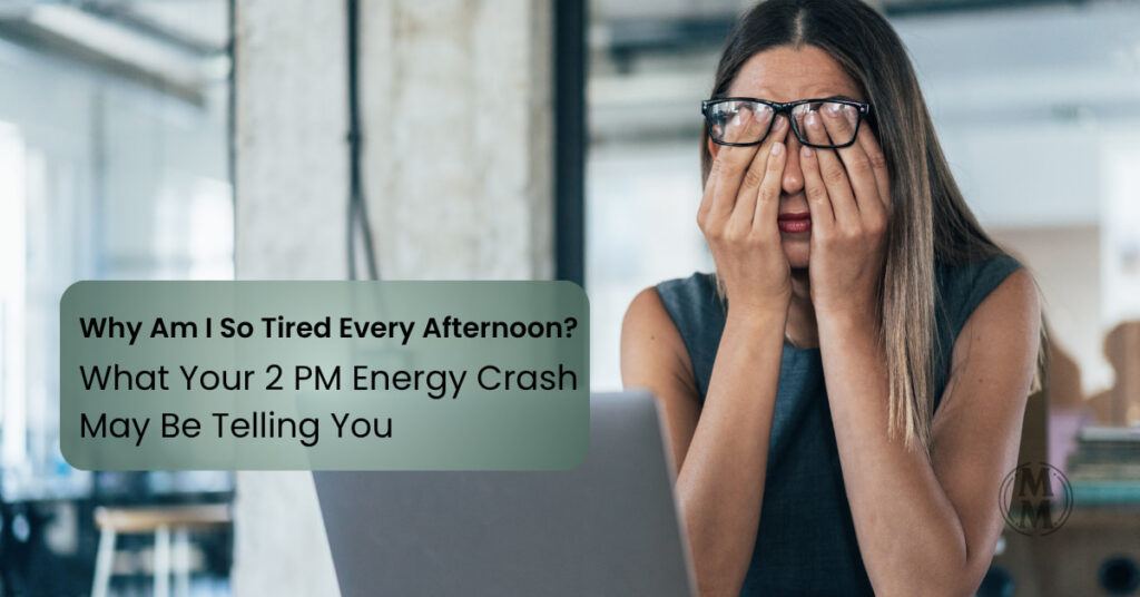 Woman having a afternoon energy crash at her laptop